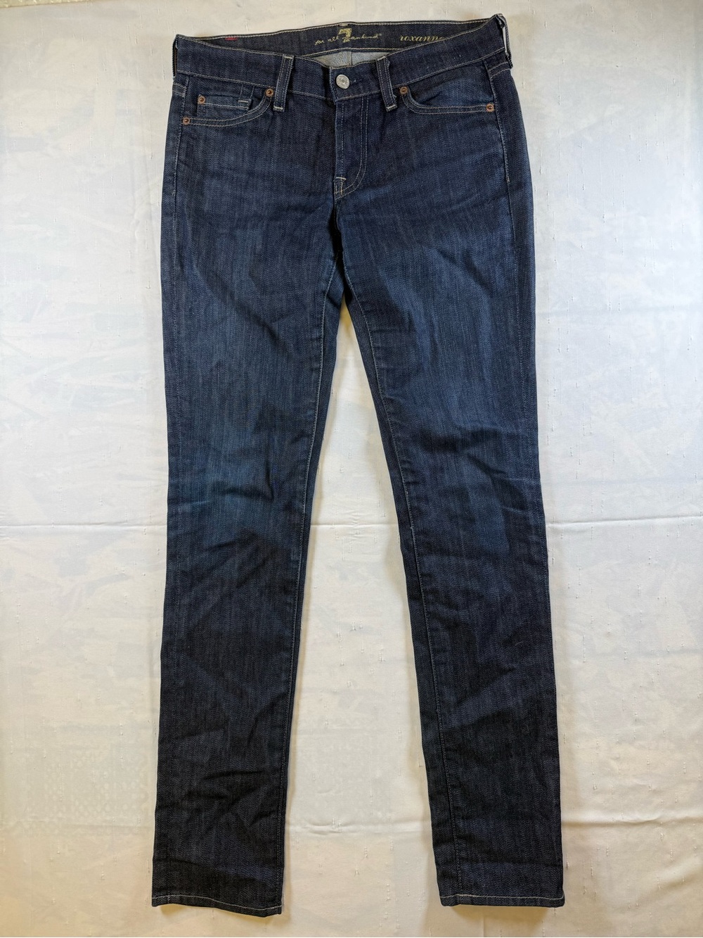 7 For All Mankind Women's Dark Indigo Roxanne Skinny Jeans Made in the U.S.A